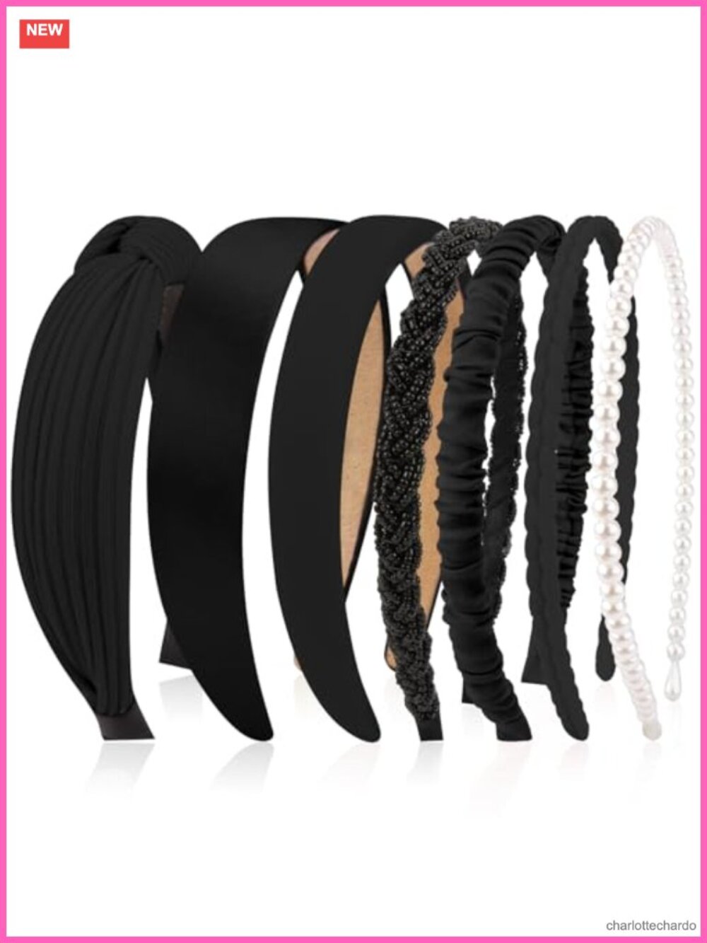 7 Pc Knotted Headbands for Women Pearl Non Slip Hair Accessories